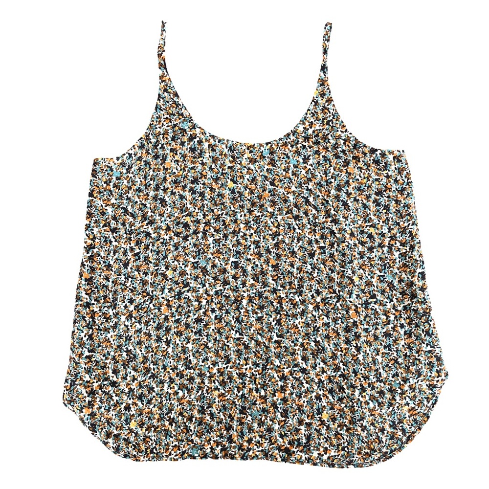 LOFT Floral Print Spaghetti Strap Tank Top Blouse